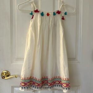 Tommy Bahama Kids White Dress with Colorful Tassels and trim- size 4/5 yrs NWT